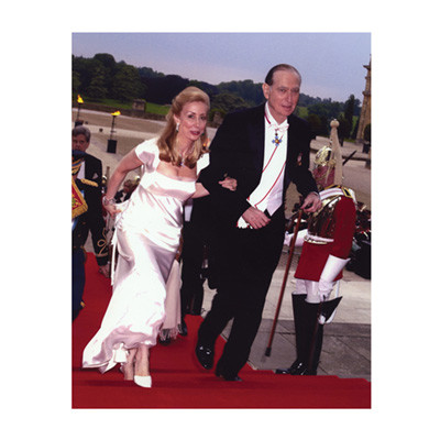 Sharon and John arriving at Blenheim Palace for John's 75th birthday party